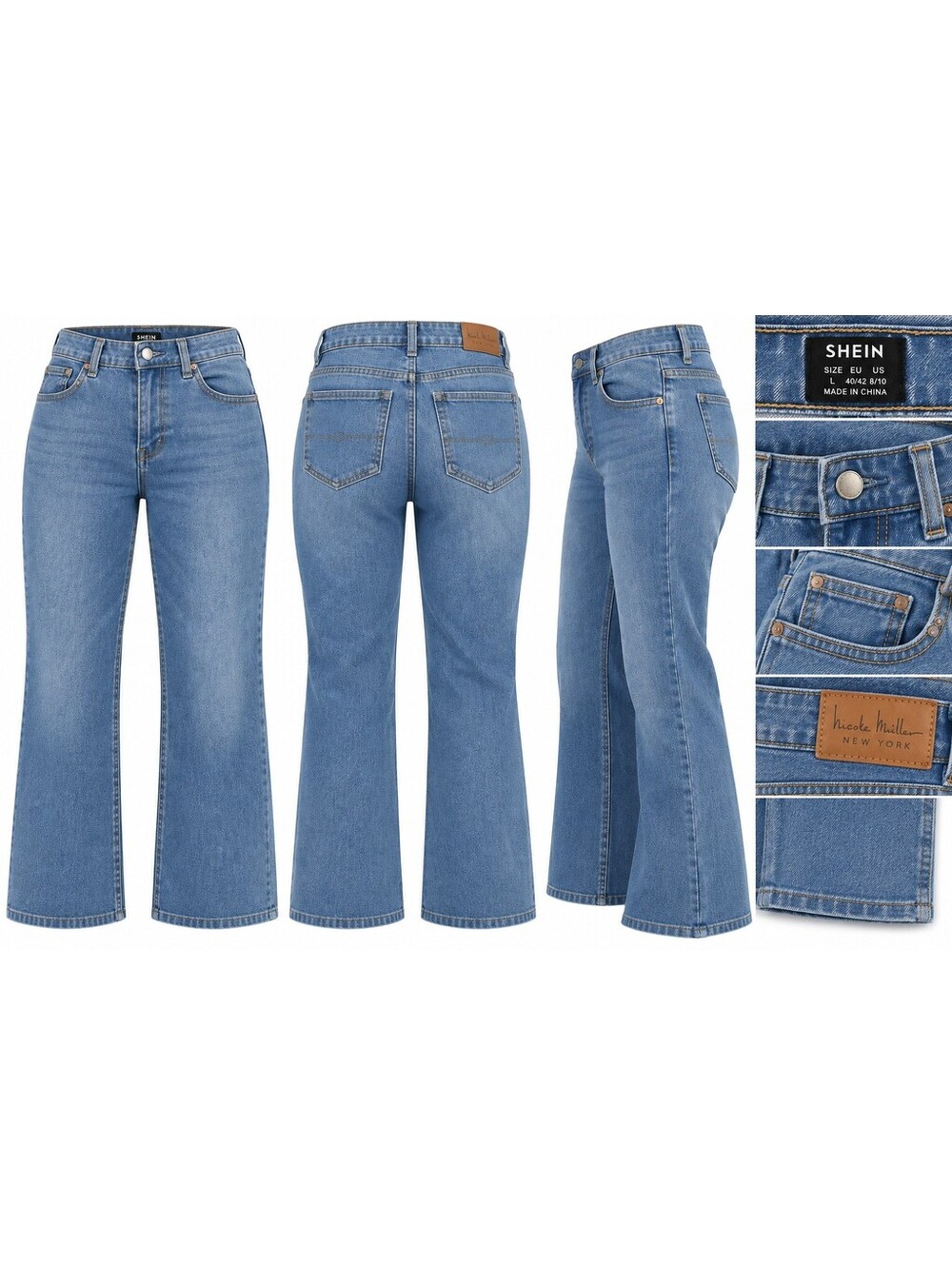 Y2K Light Blue Flared Jeans Size L